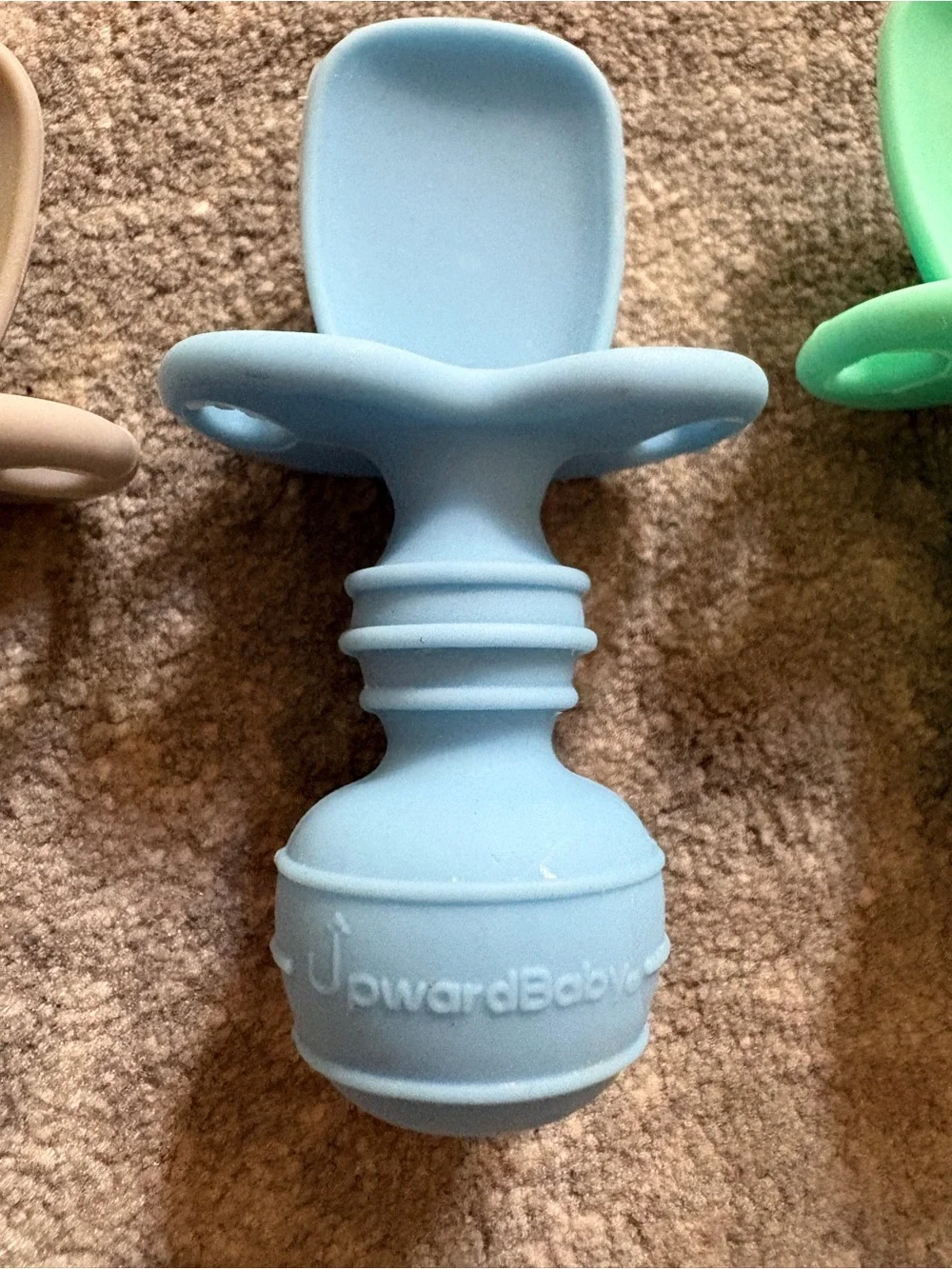 Silicone Spoon Bib Feeder - Blue, Mint, Beige